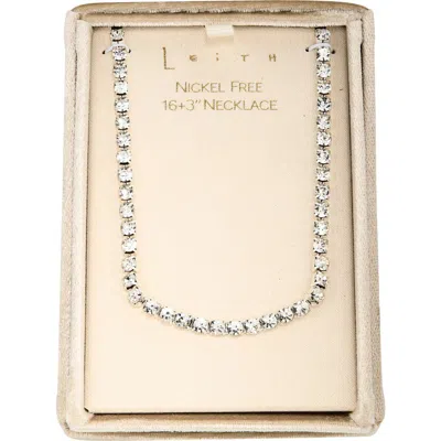 Leith Crystal Tennis Necklace In Neutral