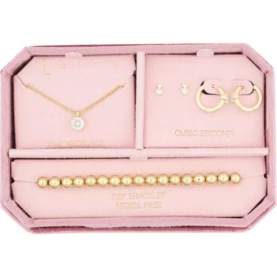 Leith Cubic Zirconia 4-piece Assorted Jewelry Set In Gold