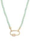 Leith Cubic Zirconia & Crystal Beaded Carabiner Necklace