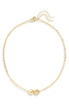 Leith Cubic Zirconia & Faux Pearl Rondelle Necklace Set