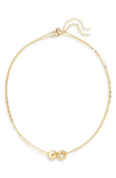 Leith Cubic Zirconia & Faux Pearl Rondelle Necklace Set