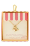 Leith Cubic Zirconia & Freshwater Pearl Fruit Charm Necklace In Gold