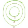 Leith Cubic Zirconia Cord Necklace, Bracelet & Anklet Set In Multi