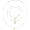 Leith Cubic Zirconia Cord Necklace, Bracelet & Anklet Set In Multi