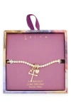 Leith Cubic Zirconia Cross & Heart Charm Tennis Bracelet In Gold