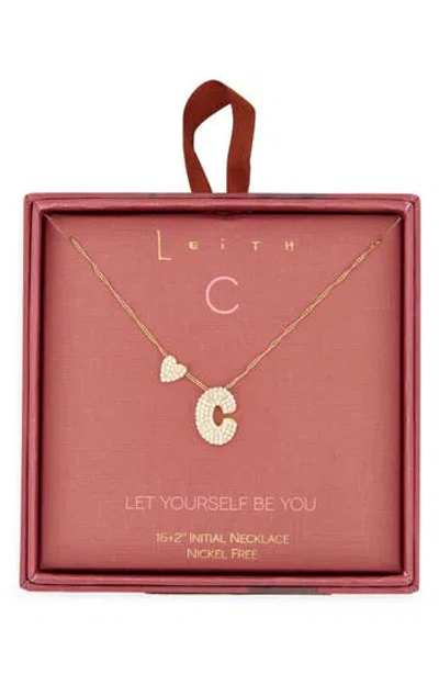 Leith Cubic Zirconia Heart & Bubble Initial Pendant Necklace