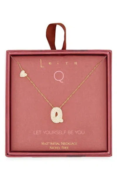 Leith Cubic Zirconia Heart & Bubble Initial Pendant Necklace