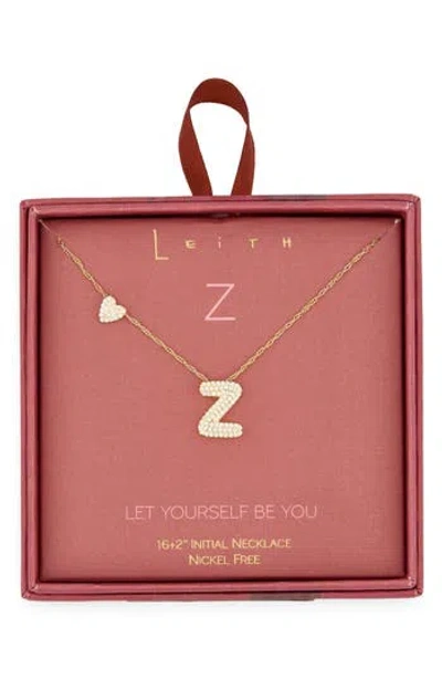 Leith Cubic Zirconia Heart & Bubble Initial Pendant Necklace