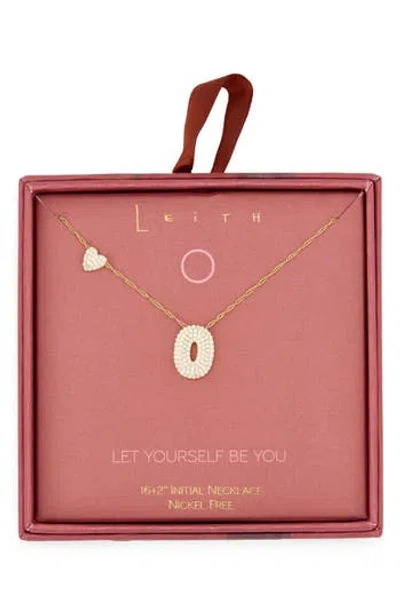 Leith Cubic Zirconia Heart & Bubble Initial Pendant Necklace