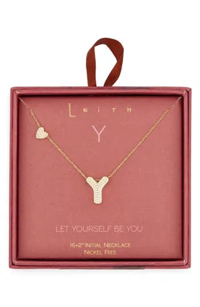 Leith Cubic Zirconia Heart & Bubble Initial Pendant Necklace