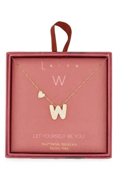 Leith Cubic Zirconia Heart & Bubble Initial Pendant Necklace