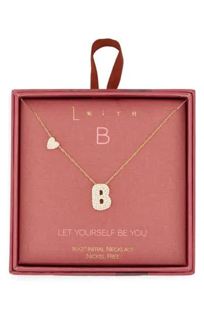 Leith Cubic Zirconia Heart & Bubble Initial Pendant Necklace