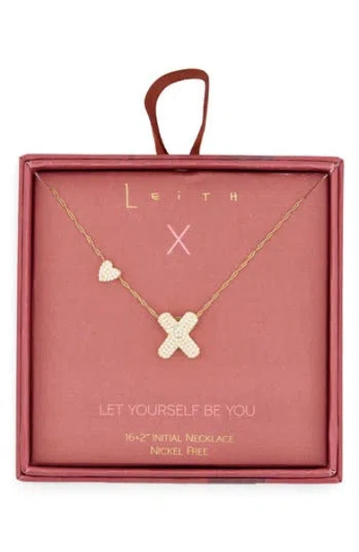 Leith Cubic Zirconia Heart & Bubble Initial Pendant Necklace