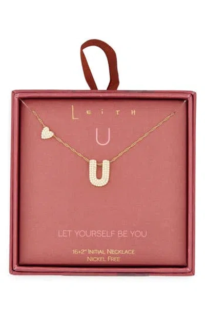 Leith Cubic Zirconia Heart & Bubble Initial Pendant Necklace