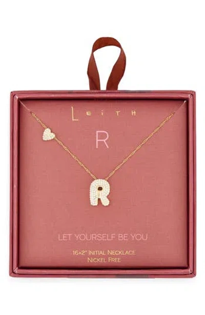 Leith Cubic Zirconia Heart & Bubble Initial Pendant Necklace