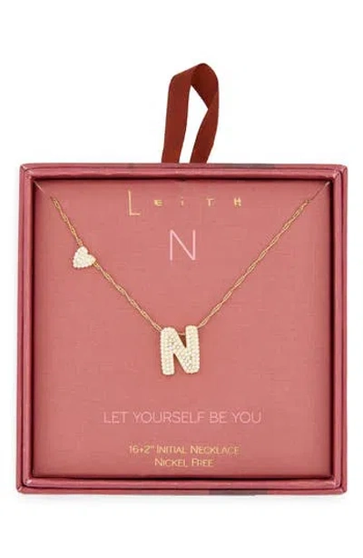 Leith Cubic Zirconia Heart & Bubble Initial Pendant Necklace