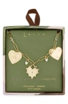 Leith Cubic Zirconia Heart Charm Necklace In Gold