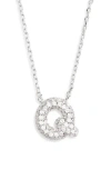 Leith Cubic Zirconia Initial Pendant Necklace