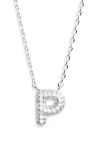 Leith Cubic Zirconia Initial Pendant Necklace