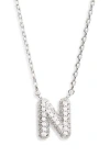 Leith Cubic Zirconia Initial Pendant Necklace