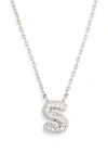 Leith Cubic Zirconia Initial Pendant Necklace