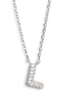 Leith Cubic Zirconia Initial Pendant Necklace