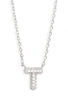 Leith Cubic Zirconia Initial Pendant Necklace