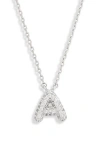Leith Cubic Zirconia Initial Pendant Necklace