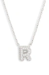 Leith Cubic Zirconia Initial Pendant Necklace
