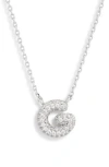 Leith Cubic Zirconia Initial Pendant Necklace