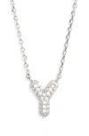 Leith Cubic Zirconia Initial Pendant Necklace