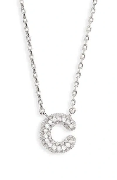 Leith Cubic Zirconia Initial Pendant Necklace