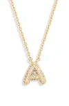 Leith Cubic Zirconia Initial Pendant Necklace In Gold