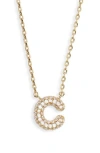 Leith Cubic Zirconia Initial Pendant Necklace In Gold
