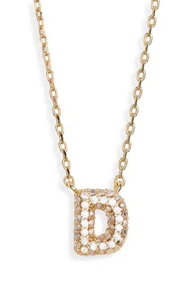 Leith Cubic Zirconia Initial Pendant Necklace In Gold