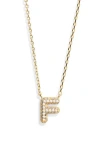 Leith Cubic Zirconia Initial Pendant Necklace In Gold