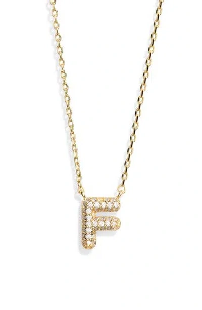 Leith Cubic Zirconia Initial Pendant Necklace In Gold