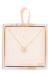 Leith Cubic Zirconia Initial Pendant Necklace In G- Clear- Gold