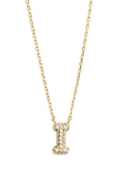 Leith Cubic Zirconia Initial Pendant Necklace In Gold