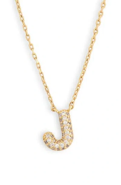 Leith Cubic Zirconia Initial Pendant Necklace In Gold