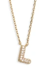 Leith Cubic Zirconia Initial Pendant Necklace In Gold