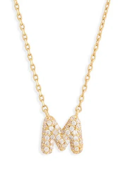 Leith Cubic Zirconia Initial Pendant Necklace In Gold