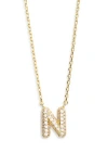 Leith Cubic Zirconia Initial Pendant Necklace In Gold