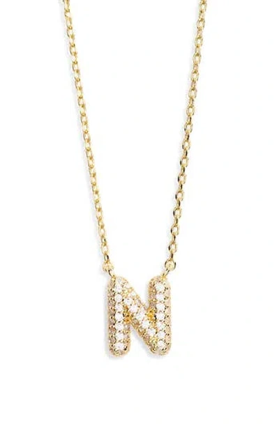 Leith Cubic Zirconia Initial Pendant Necklace In Gold