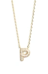 Leith Cubic Zirconia Initial Pendant Necklace In Gold