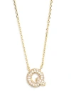 Leith Cubic Zirconia Initial Pendant Necklace In Gold