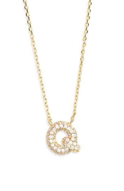 Leith Cubic Zirconia Initial Pendant Necklace In Gold