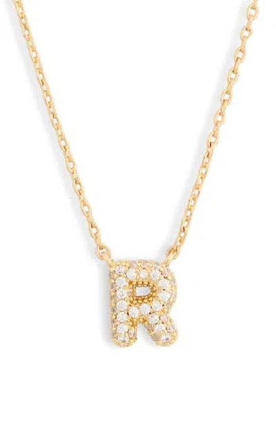 Leith Cubic Zirconia Initial Pendant Necklace In Gold