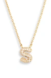 Leith Cubic Zirconia Initial Pendant Necklace In Gold