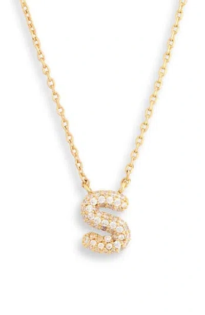 Leith Cubic Zirconia Initial Pendant Necklace In Gold